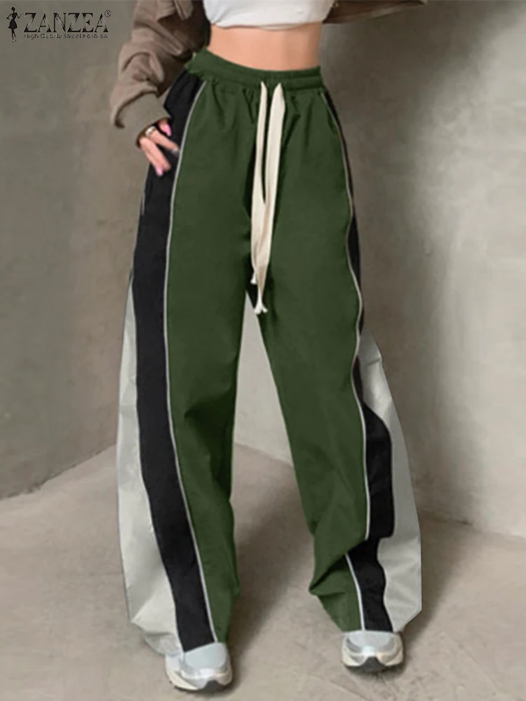 ZANZEA Women High Waist Coloblock Trouser Fashion Sports Pants Streetwear Korean Long Pantalons Casual Wide Leg Pocket Bottoms
ZANZEA Women High Waist Coloblock Trouser Fashion Sports Pants Streetwear Korean Long Pantalons Casual Wide Leg Pocket Bottoms