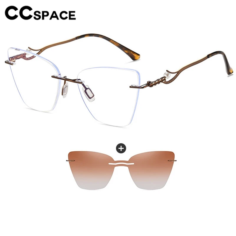Ladies Trending Rimless Anti Blue Light Glasses Polarized Clip UV Protection Magnetic Metal Spectacles Clear Eyeglass #302128
Ladies Trending Rimless Anti Blue Light Glasses Polarized Clip UV Protection Magnetic Metal Spectacles Clear Eyeglass #302128