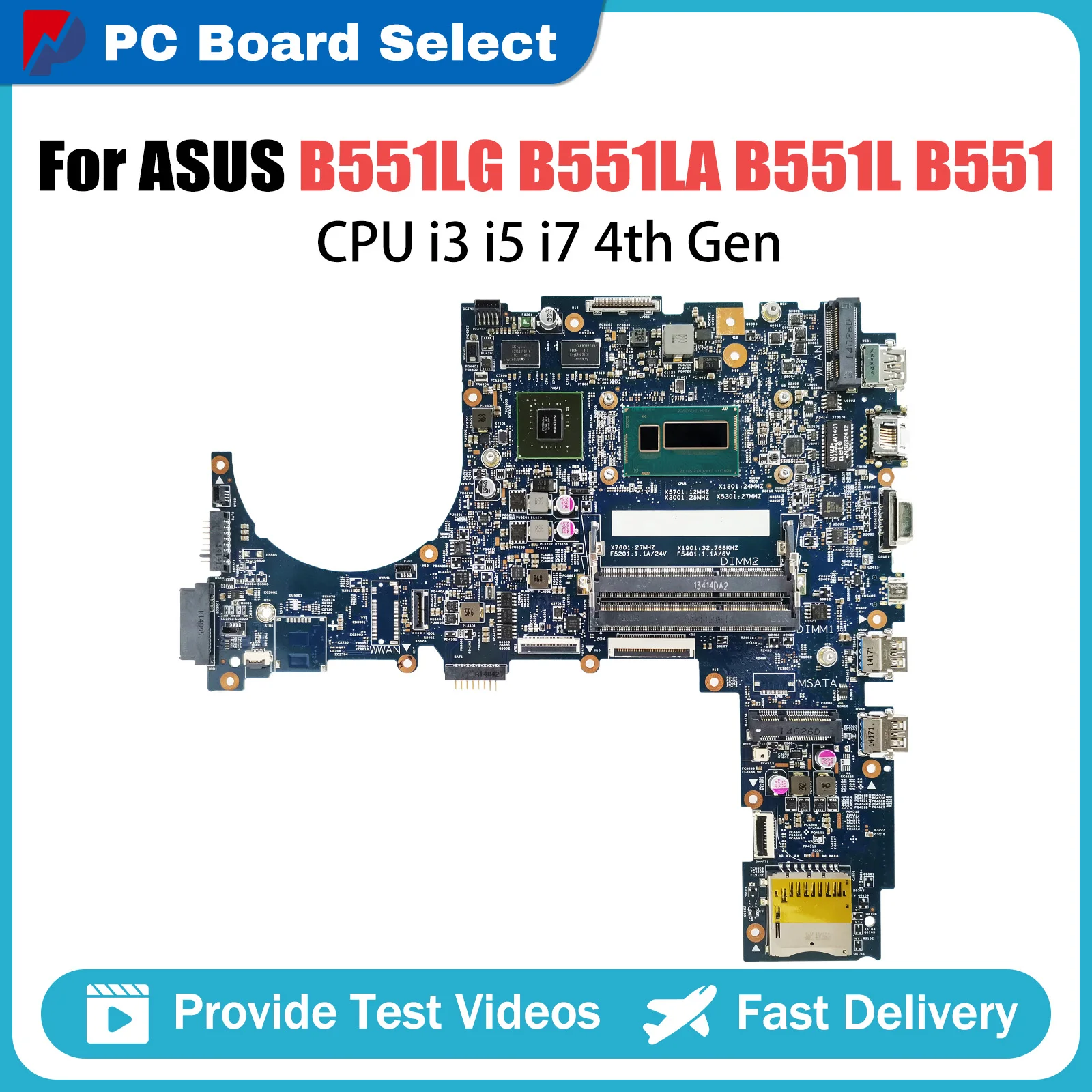 Notebook B551LG Notebook Mainboard For ASUS PRO ADVANCED B551LA B551L B551 Laptop Motherboard i3 i5 i7 CPU GT840M DDR3
Notebook B551LG Notebook Mainboard For ASUS PRO ADVANCED B551LA B551L B551 Laptop Motherboard i3 i5 i7 CPU GT840M DDR3
