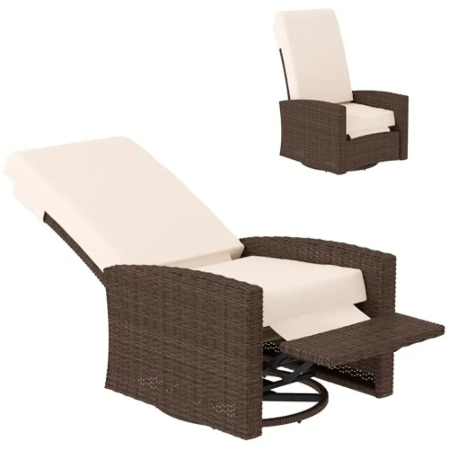 Outdoor Wicker Swivel Recliner Chair, Reclining Backrest, Lifting Footrest, 360° Rotating Basic, Water-Resistant Cushions for P
Outdoor Wicker Swivel Recliner Chair, Reclining Backrest, Lifting Footrest, 360° Rotating Basic, Water-Resistant Cushions for P