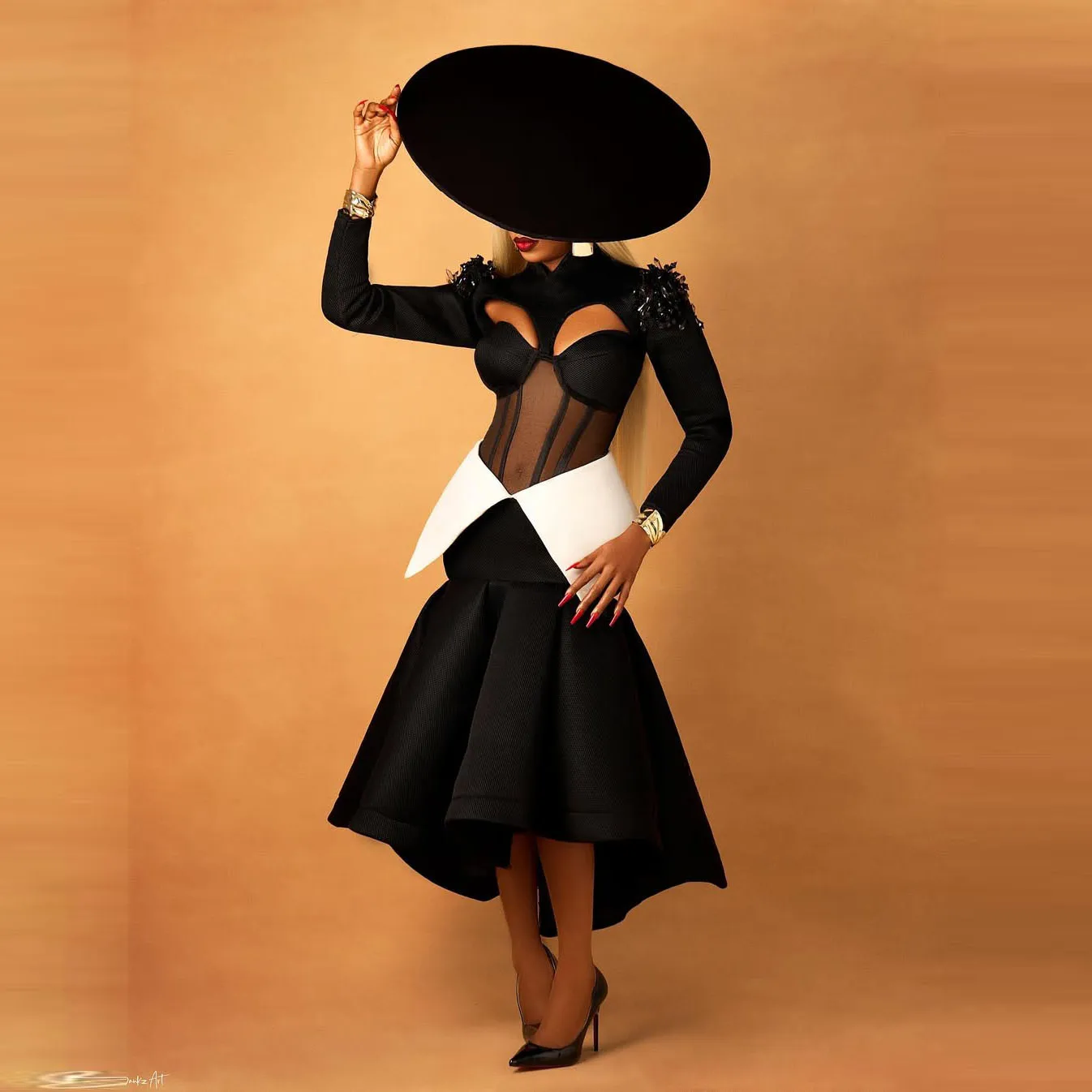 Black Mesh Ball Gown Evening Dress with Wide Brim Hat for Cocktail Party Prom Formal Wear Long Sleeve Skirt Wedding Dress
Black Mesh Ball Gown Evening Dress with Wide Brim Hat for Cocktail Party Prom Formal Wear Long Sleeve Skirt Wedding Dress