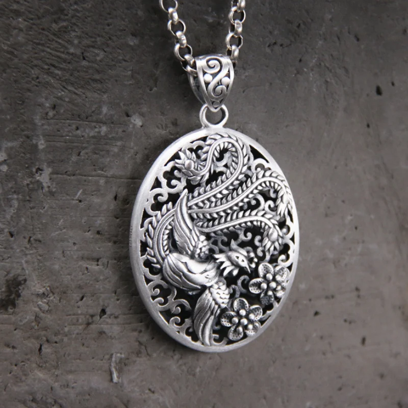 Unibabe S999 Sterling Silver Retro Ethnic Exquisite Hollow Elliptic Phoenix Sweater Chain Pendant Jewelry For Women
Unibabe S999 Sterling Silver Retro Ethnic Exquisite Hollow Elliptic Phoenix Sweater Chain Pendant Jewelry For Women