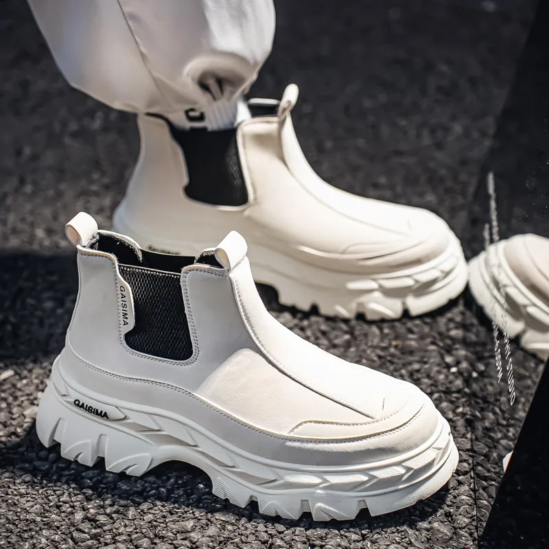 Winter Leather Men Ankle Boots Outdoor Non-slip Casual Shoes High Top Male Work Shoes High Quality Platform White Chelsea Boots
Winter Leather Men Ankle Boots Outdoor Non-slip Casual Shoes High Top Male Work Shoes High Quality Platform White Chelsea Boots