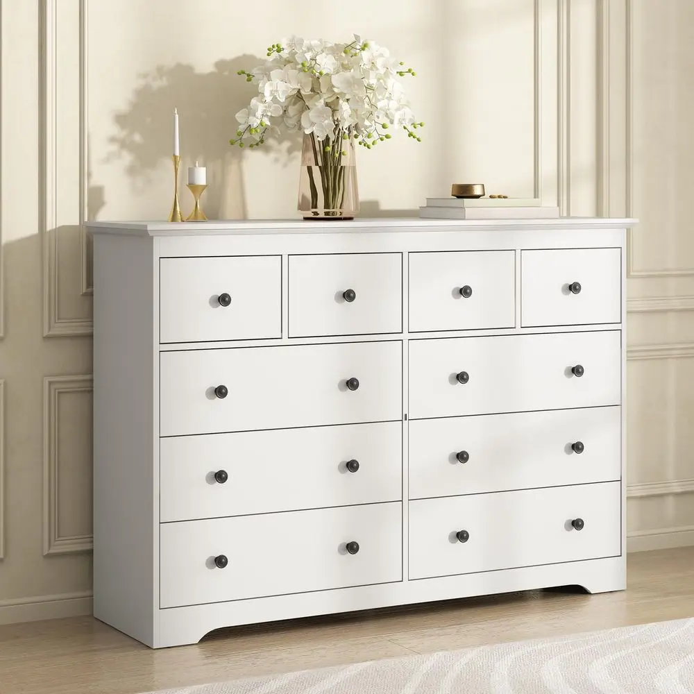 Dresser for Bedroom, 10 Drawer Dresser with Large Drawers, 55 Inch Wide Wood Chest for Living Room, Hallway
Dresser for Bedroom, 10 Drawer Dresser with Large Drawers, 55 Inch Wide Wood Chest for Living Room, Hallway