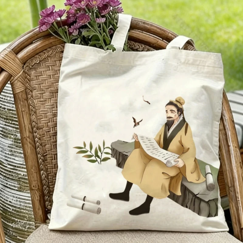 1PC Traditional Chinese Scholar Reading Scroll Canvas Tote Bag Eco-friendly Reusable Shoulder Bag for Art Lovers
1PC Traditional Chinese Scholar Reading Scroll Canvas Tote Bag Eco-friendly Reusable Shoulder Bag for Art Lovers
