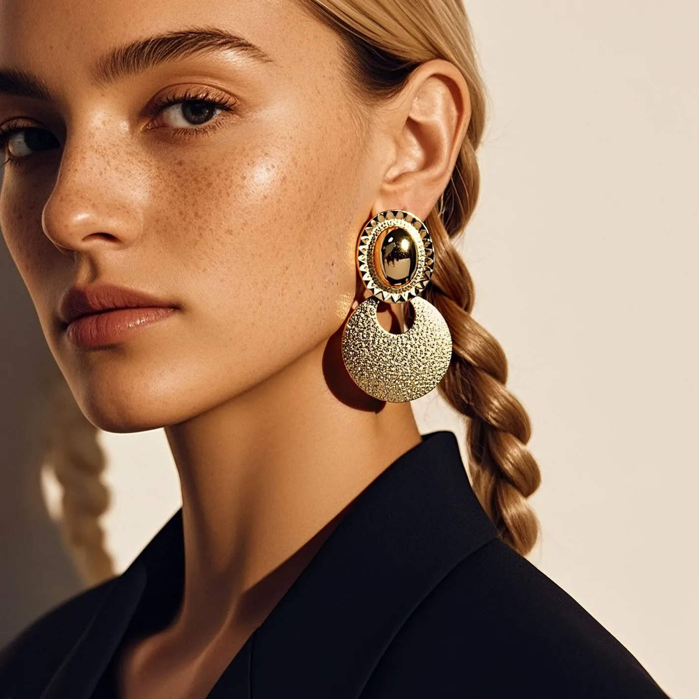 DIY accessories European and American exaggerated earrings women's retro fashion metal geometric large earrings women earrings F
DIY accessories European and American exaggerated earrings women's retro fashion metal geometric large earrings women earrings F