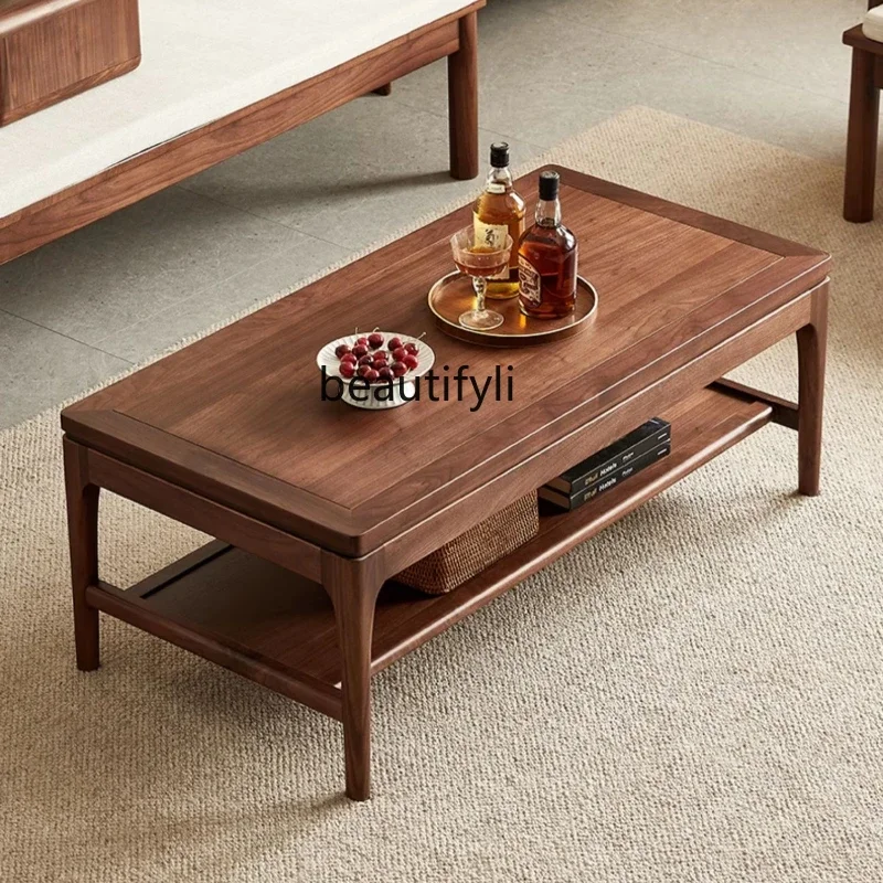North America Black Walnut Wooden Tea Table Nordic Simple Solid Wood Double-Layer Coffee Table Living Room Home Tea Table
North America Black Walnut Wooden Tea Table Nordic Simple Solid Wood Double-Layer Coffee Table Living Room Home Tea Table