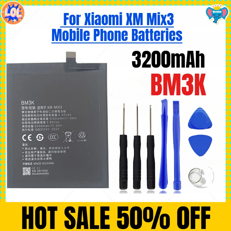 3200mAh BM3K for Xiaomi XM Mix3 Mobile Phone Batteries Free Tools
3200mAh BM3K for Xiaomi XM Mix3 Mobile Phone Batteries Free Tools
