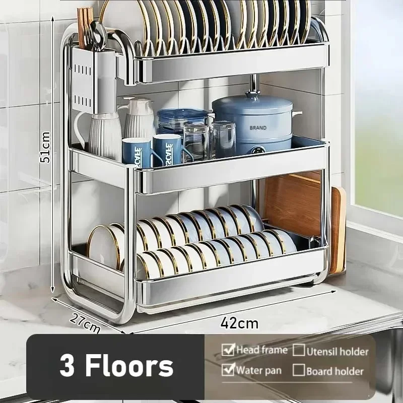 New Dish Drying Rack Rustproof Kitchen Dish Organizer Rack Drainboard Set Stainless Steels Dish Storage Shelf Kitchen Organizer
New Dish Drying Rack Rustproof Kitchen Dish Organizer Rack Drainboard Set Stainless Steels Dish Storage Shelf Kitchen Organizer