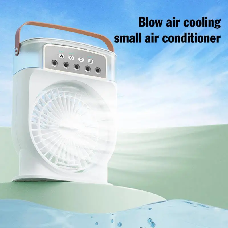New five-hole spray fan humidification cooling spray fan small air conditioner mini electric fan water cooler chiller
New five-hole spray fan humidification cooling spray fan small air conditioner mini electric fan water cooler chiller