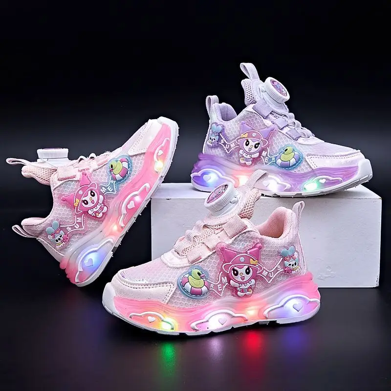 Kawaii Sanrio Kuromi Girls Sports Shoes Spring Autumn My Melody Cartoon Led Lights Run Anti-Slip Casual Shoes Outdoor Sneakers
Kawaii Sanrio Kuromi Girls Sports Shoes Spring Autumn My Melody Cartoon Led Lights Run Anti-Slip Casual Shoes Outdoor Sneakers