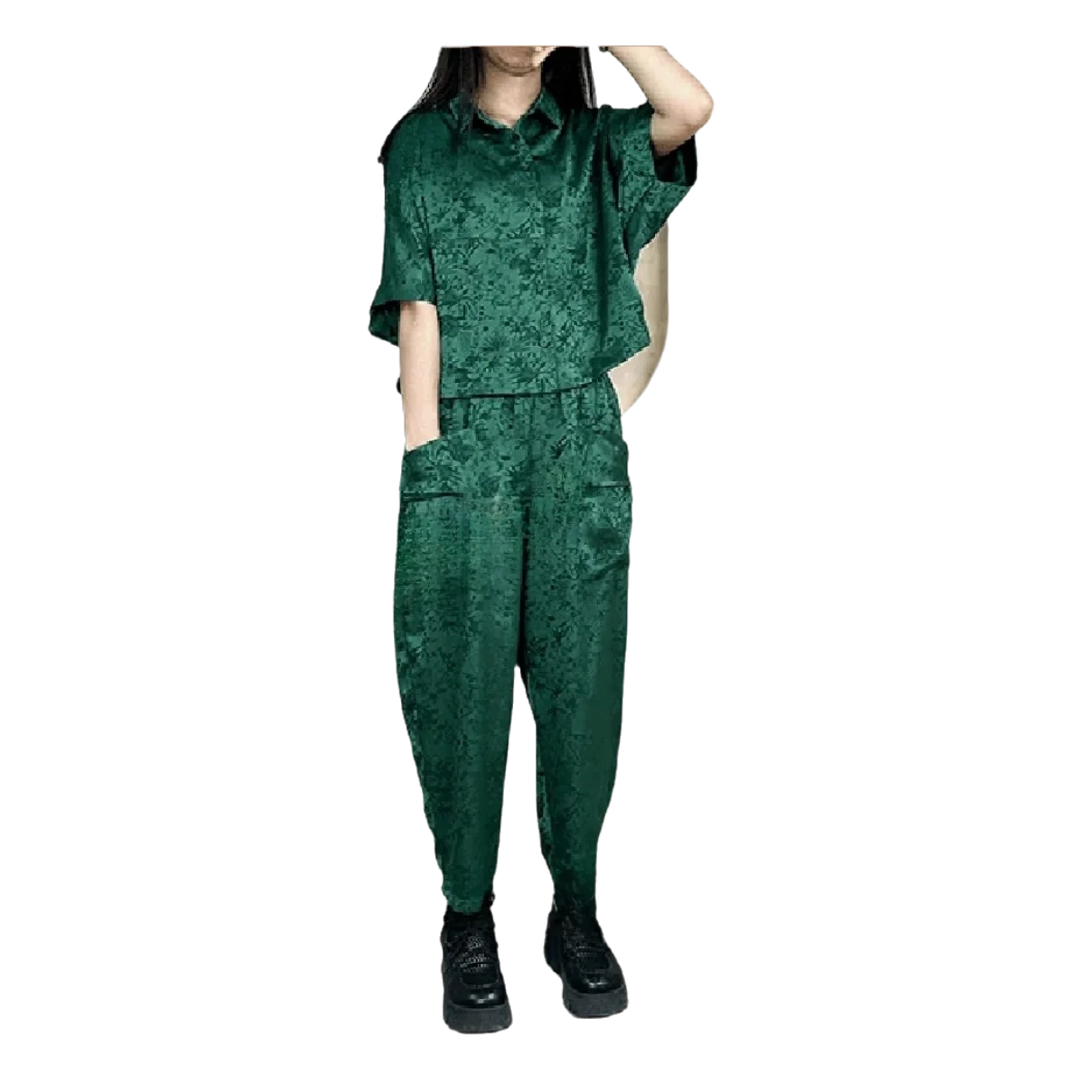 2024 Women's Clothing Loose Lce Feel Two Piece Set Slimming Suit Summer New Short Sleeved Fashionable Retro
2024 Women's Clothing Loose Lce Feel Two Piece Set Slimming Suit Summer New Short Sleeved Fashionable Retro