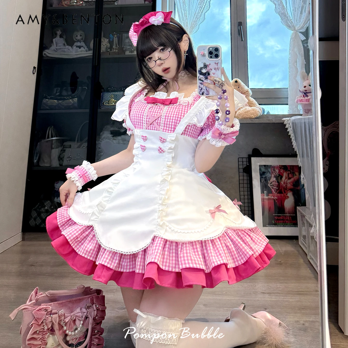 Original Maid Cosplay Costume Lolita Sweet Cute Ruffled Short Sleeve Square Neck Plaid Mini Dress Subculture Gothic Puff Dress
Original Maid Cosplay Costume Lolita Sweet Cute Ruffled Short Sleeve Square Neck Plaid Mini Dress Subculture Gothic Puff Dress