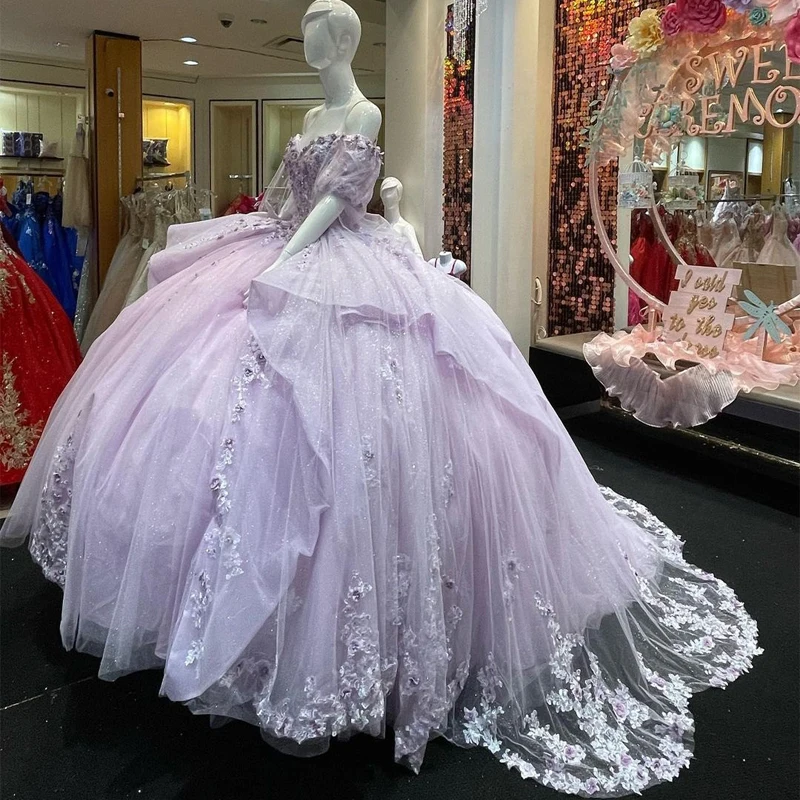 Quinceanera Dresses Corset Ball Gown Beaded 3D Flowers Short Sleeve Formal Prom Graduation Gowns Lace Up Princess Sweet 15 16
Quinceanera Dresses Corset Ball Gown Beaded 3D Flowers Short Sleeve Formal Prom Graduation Gowns Lace Up Princess Sweet 15 16