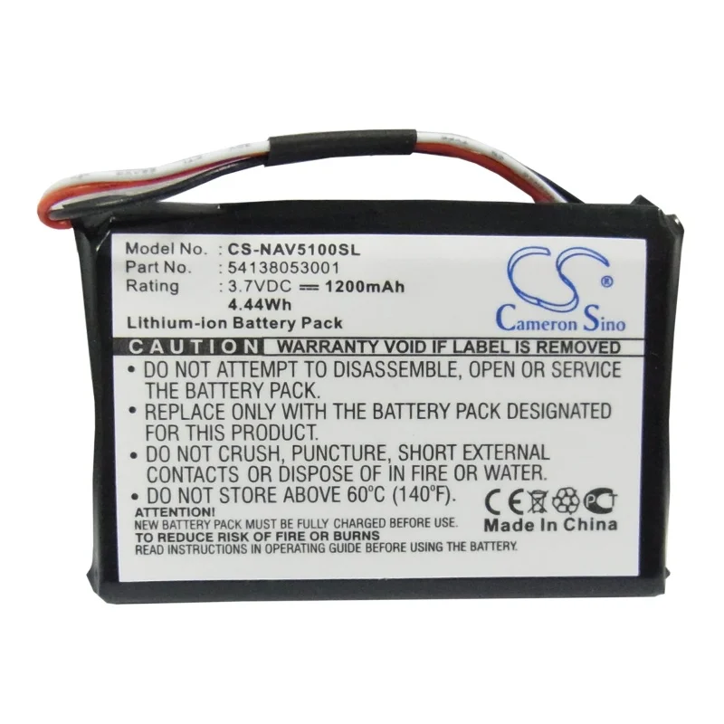 Cameron Sino 1200mAh GPS, Navigator Battery for Navigon 5100, 5100 MAX
Cameron Sino 1200mAh GPS, Navigator Battery for Navigon 5100, 5100 MAX