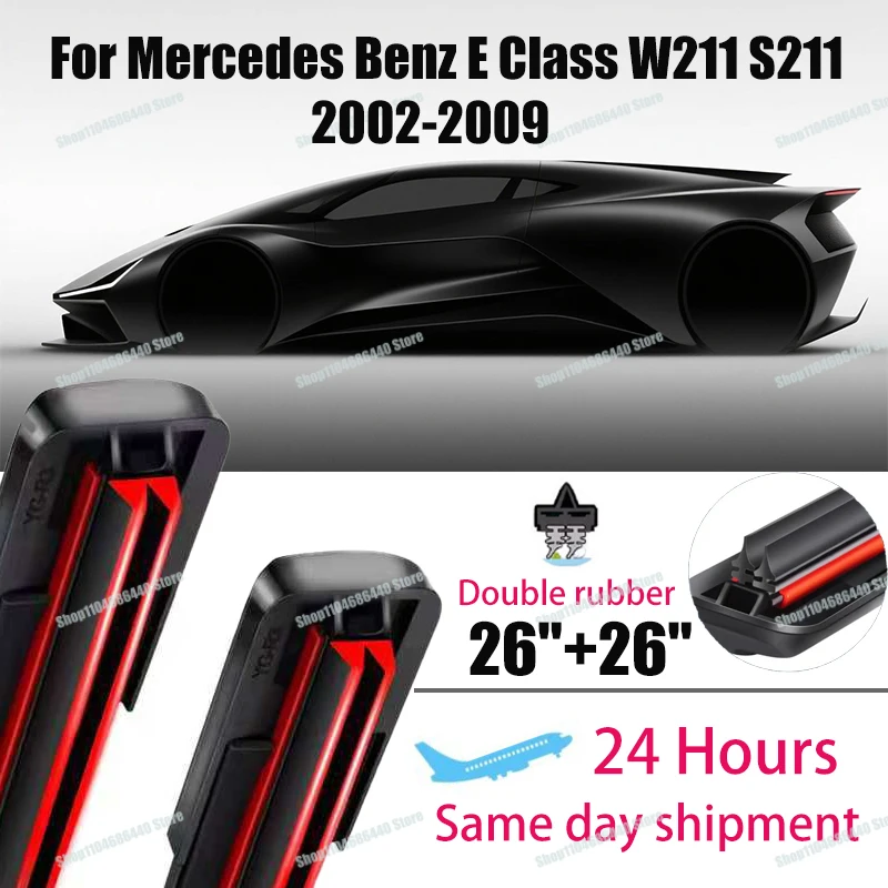 Double rubber Wiper Front Wiper Blades For Mercedes Benz E Class W211 S211 2002-2009 Windshield Windscreen Window Brush 26"26"
Double rubber Wiper Front Wiper Blades For Mercedes Benz E Class W211 S211 2002-2009 Windshield Windscreen Window Brush 26"26"