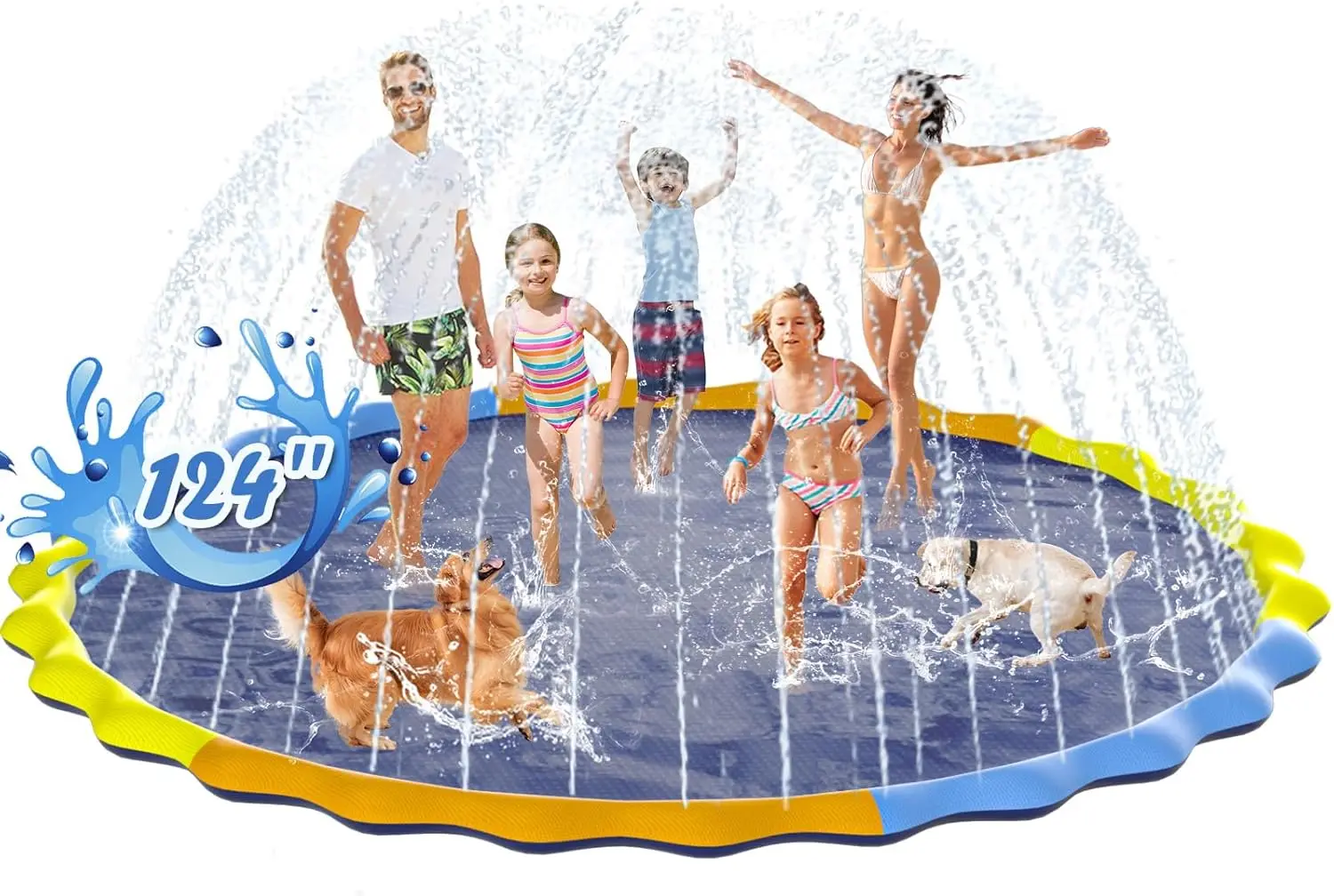 124in Non-Slip Splash Pad for Kids and Dogs, Durable Foldable Outdoor Pool Summer Fun Toy
124in Non-Slip Splash Pad for Kids and Dogs, Durable Foldable Outdoor Pool Summer Fun Toy