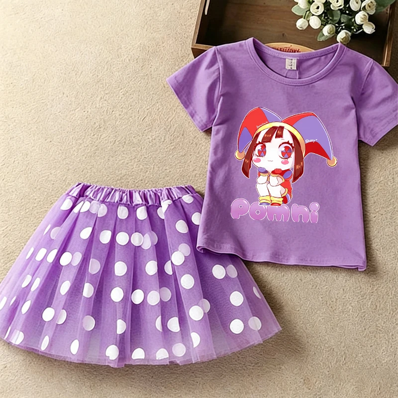 The Amazing Digital Circus T-Shirt Tutu Skirt 2pcs Set Cute Cartoon Toddler Clothes Set Kids Short Sleeve Tee Polka Dot Skirts
The Amazing Digital Circus T-Shirt Tutu Skirt 2pcs Set Cute Cartoon Toddler Clothes Set Kids Short Sleeve Tee Polka Dot Skirts