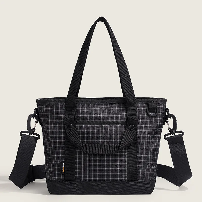 Men's Black Grid Techwear Tote Bag with Carabiner Strap and Front Pocket Waterproof Nylon Crossbody Shoulder Bag for Work
Men's Black Grid Techwear Tote Bag with Carabiner Strap and Front Pocket Waterproof Nylon Crossbody Shoulder Bag for Work
