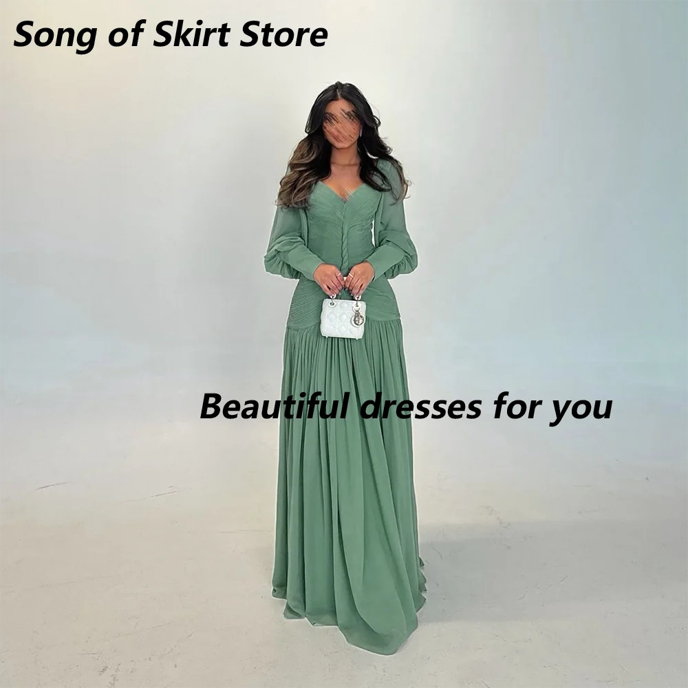 Elegant Long Evening Dresses for Women V-Neck Long Sleeves A-Line Prom Formal Wedding Guest Special Events Customized
Elegant Long Evening Dresses for Women V-Neck Long Sleeves A-Line Prom Formal Wedding Guest Special Events Customized