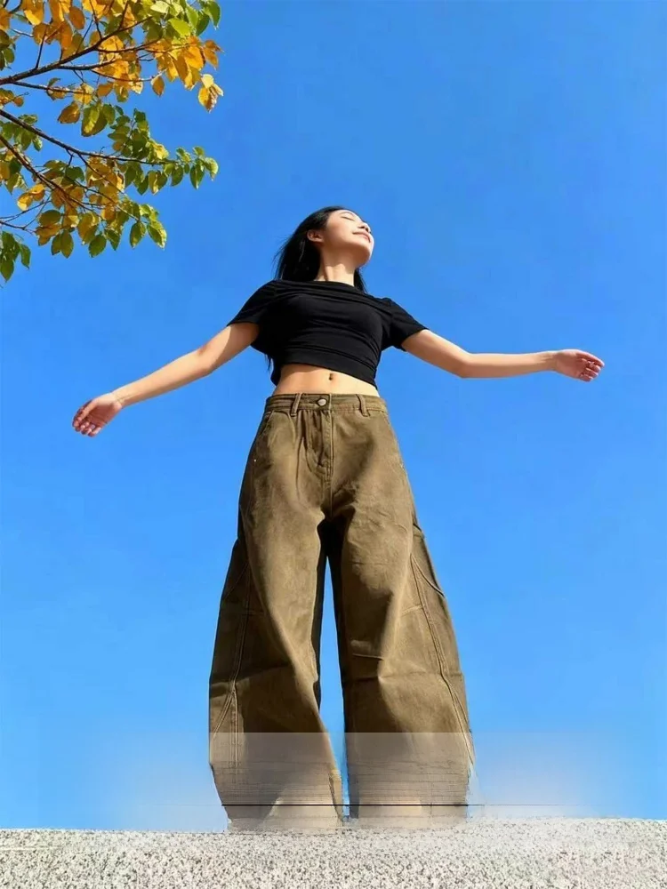 Американские широкие джинсы-клеш из коричневого денима для женщин, осенне-зимние, новые, узкие, свободные, с высокой талией
Американские широкие джинсы-клеш из коричневого денима для женщин, осенне-зимние, новые, узкие, свободные, с высокой талией