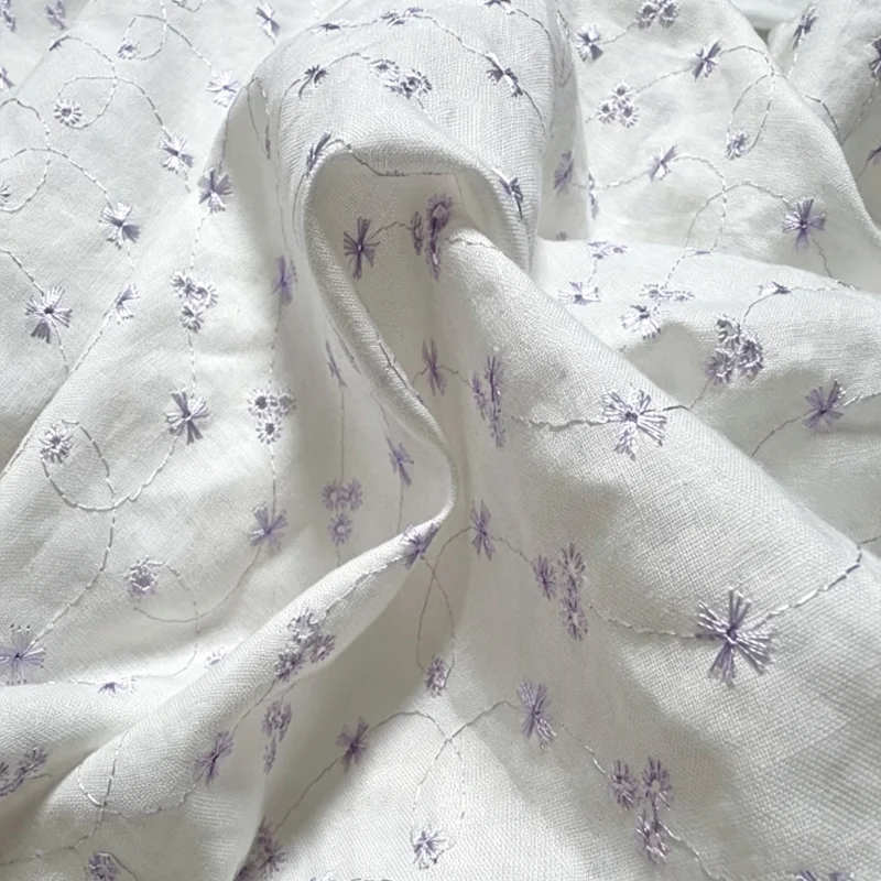 Cotton Linen Embroidered Purple Flowers Suitable For Sleepwear Bed Sheets Duvet Covers Fress Fabrics
Cotton Linen Embroidered Purple Flowers Suitable For Sleepwear Bed Sheets Duvet Covers Fress Fabrics