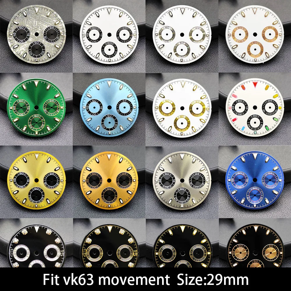 For VK63 29mm Panda Dial For VK 63 Quartz Movement Luminous Watch Accessory Parts Stylish Men's Watch Dial Pointer 6-Hands
For VK63 29mm Panda Dial For VK 63 Quartz Movement Luminous Watch Accessory Parts Stylish Men's Watch Dial Pointer 6-Hands