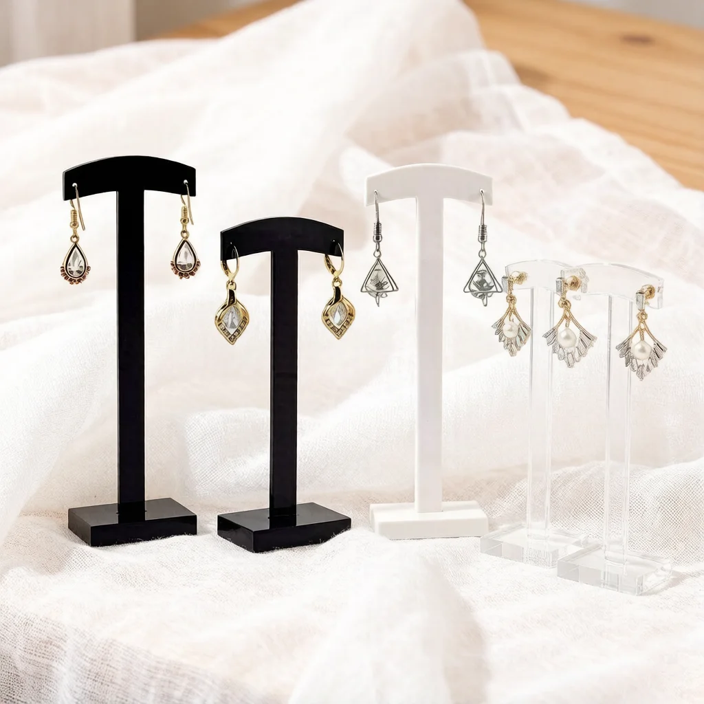 White Black Transparent Acrylic Moon Jewelry Stand Rack, Earring Display Stand Holder Organizer Shelf Props
White Black Transparent Acrylic Moon Jewelry Stand Rack, Earring Display Stand Holder Organizer Shelf Props