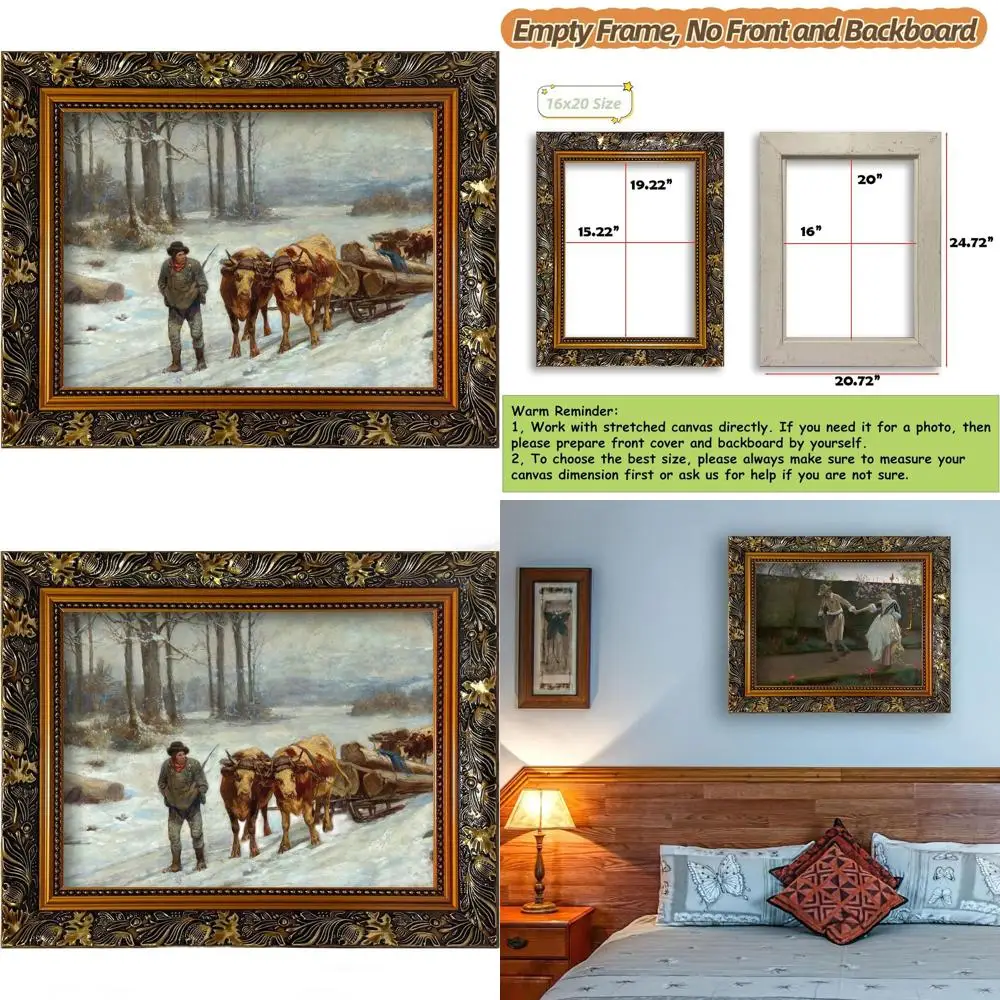 Victorian Gold Frame for 16x20 Artwork, 2.36 Ornate Vintage Frame for Antique Portraits and Country Landscapes, Exhibition Quali
Victorian Gold Frame for 16x20 Artwork, 2.36 Ornate Vintage Frame for Antique Portraits and Country Landscapes, Exhibition Quali