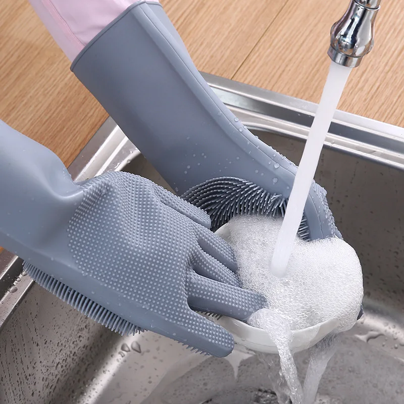 Silicone Rubber Dish Washing Gloves Magic Cleaning Tools for Kitchen Household Sponge Scrubber
Silicone Rubber Dish Washing Gloves Magic Cleaning Tools for Kitchen Household Sponge Scrubber