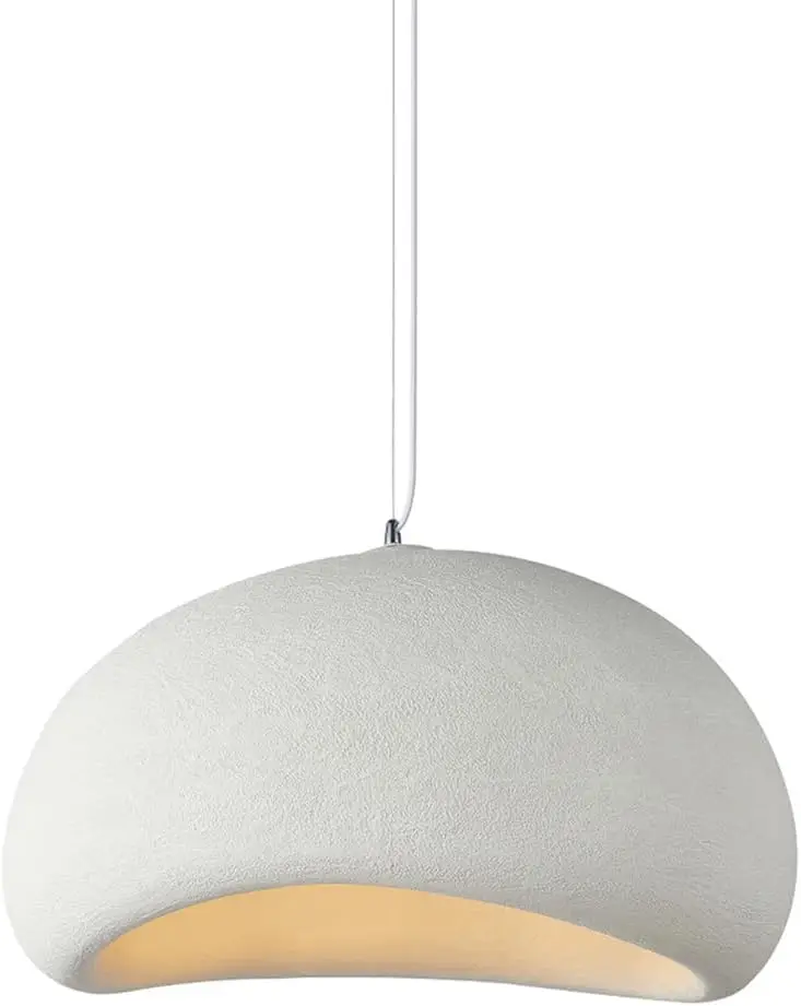 Wabi Sabi Pendant Light for Dining Room Kitchen Island, 40cm/15.7in, E26 Base, Bird Nest Shape, Matte White
Wabi Sabi Pendant Light for Dining Room Kitchen Island, 40cm/15.7in, E26 Base, Bird Nest Shape, Matte White