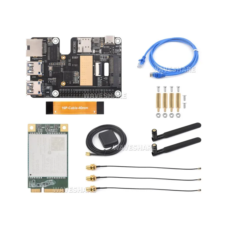 WavesharePCIe to MiniPCIe/Gigabit Ethernet/USB 3.2 Gen1 HAT для Raspberry Pi 5, поддерживает интерфейс MiniPCIe, модуль 4G, высокий-
WavesharePCIe to MiniPCIe/Gigabit Ethernet/USB 3.2 Gen1 HAT для Raspberry Pi 5, поддерживает интерфейс MiniPCIe, модуль 4G, высокий-