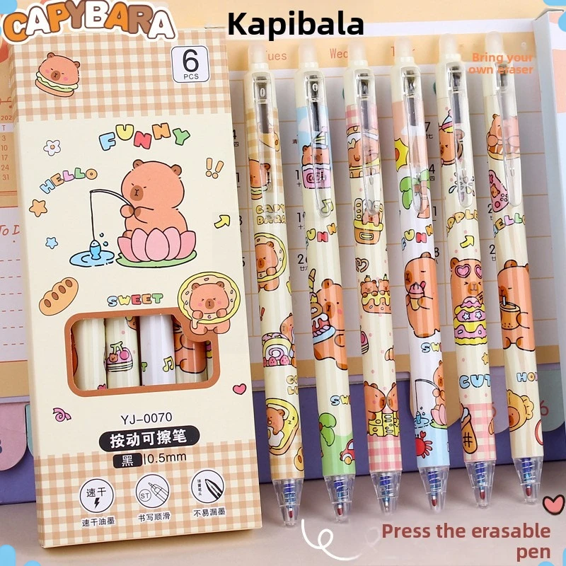 12 Pcs(2 Sets) Capybara Press Erasable Gel Pen for School Students Cute Rub Easy Rub Hot Erasable Neutral Pen 0.5mm
12 Pcs(2 Sets) Capybara Press Erasable Gel Pen for School Students Cute Rub Easy Rub Hot Erasable Neutral Pen 0.5mm