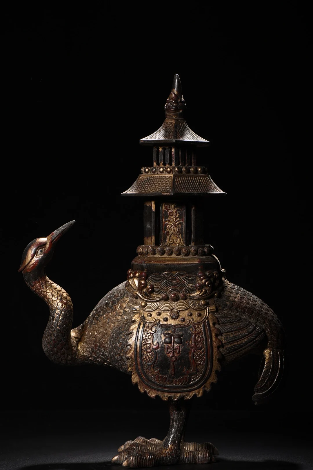 18"Tibetan Temple Collection Old Bronze Cinnabar Mud gold Ostrich Statue Buddha Pagoda incense burner Worship Hall Town house
18"Tibetan Temple Collection Old Bronze Cinnabar Mud gold Ostrich Statue Buddha Pagoda incense burner Worship Hall Town house