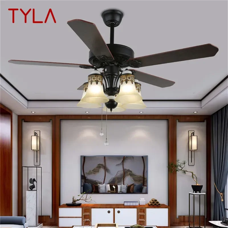 TYLA European Luxury LED Fan Light American Retro Living Room Restaurant Bedroom Ceiling Fan Light Remote Electric Fan Light
TYLA European Luxury LED Fan Light American Retro Living Room Restaurant Bedroom Ceiling Fan Light Remote Electric Fan Light
