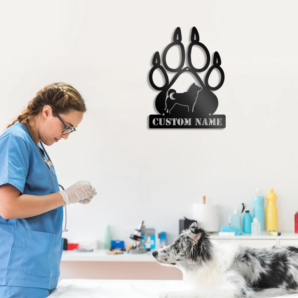 1pc cool dog footprints Personalized name Iron Tin Wall Signs Metal Wall Plaque for Pet Hospital
1pc cool dog footprints Personalized name Iron Tin Wall Signs Metal Wall Plaque for Pet Hospital