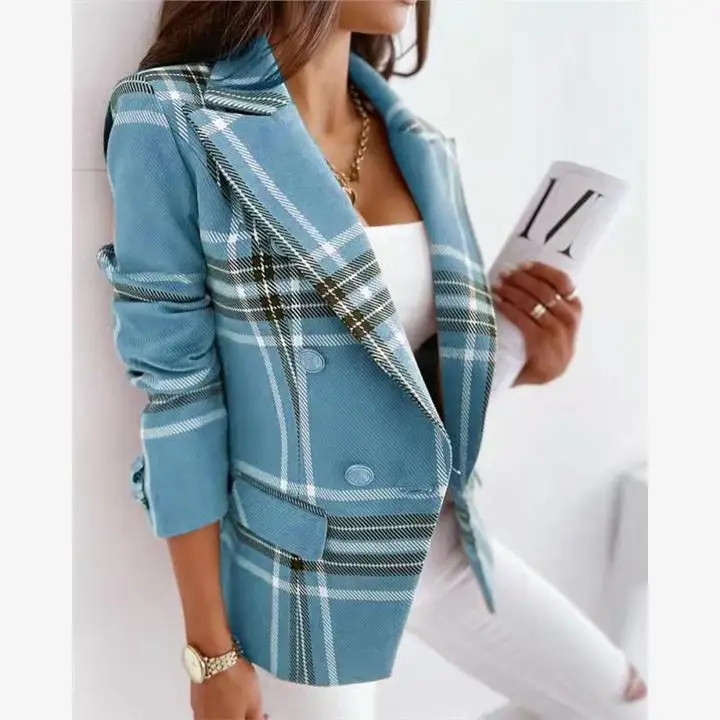 Pink Plaid Long Sleeve Slim Fit Suit Jacket Autumn New Style Double Breasted Commute Style Women's Fashion Small Outerwear
Pink Plaid Long Sleeve Slim Fit Suit Jacket Autumn New Style Double Breasted Commute Style Women's Fashion Small Outerwear