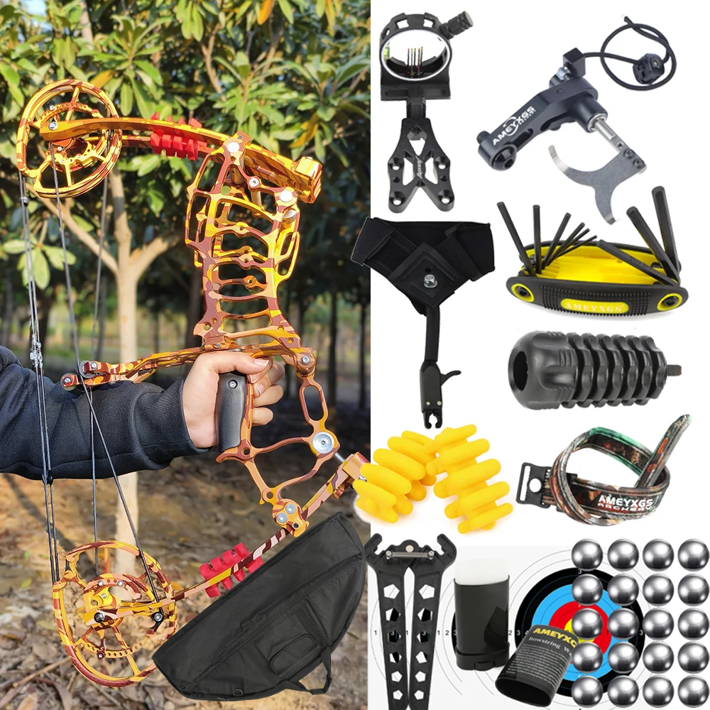 30-60lbs Shooting Steel Ball Bow Dual Use Compound Bow Arrow Ball Speed 420 FPS Archery Short Axis Hunting Target
30-60lbs Shooting Steel Ball Bow Dual Use Compound Bow Arrow Ball Speed 420 FPS Archery Short Axis Hunting Target
