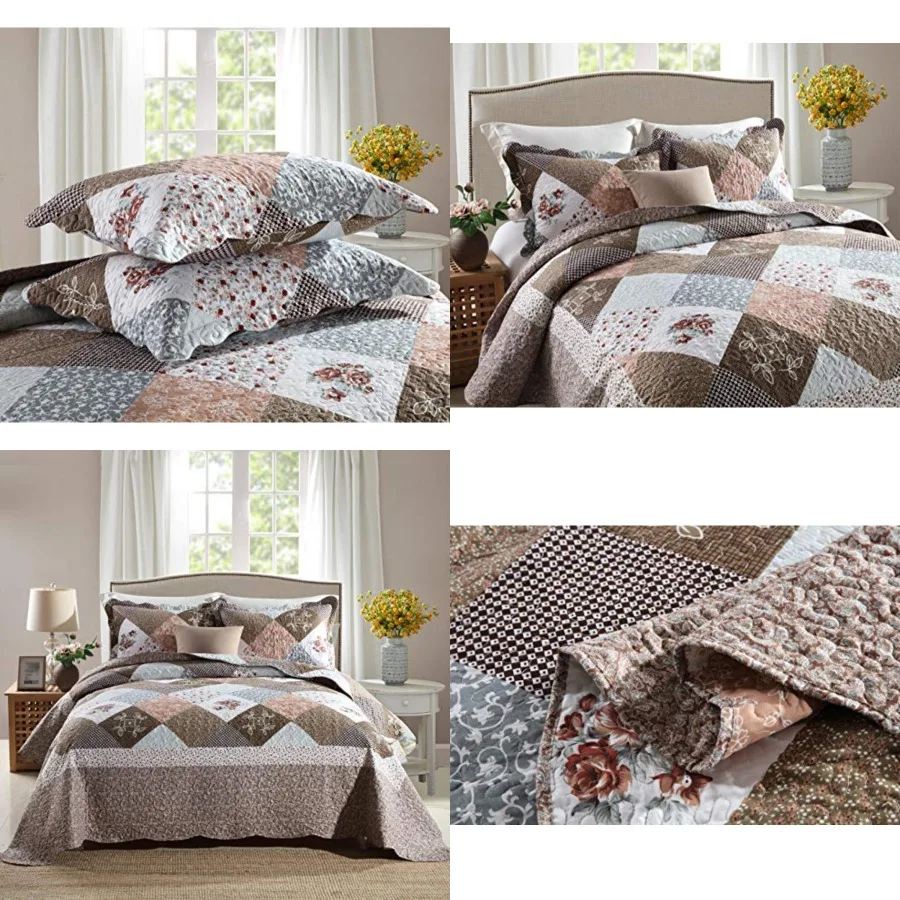 3-Piece Quilt Sets with Shams Oversized Bedding Bedspread Reversible Soft Coverlet Set, Size
3-Piece Quilt Sets with Shams Oversized Bedding Bedspread Reversible Soft Coverlet Set, Size