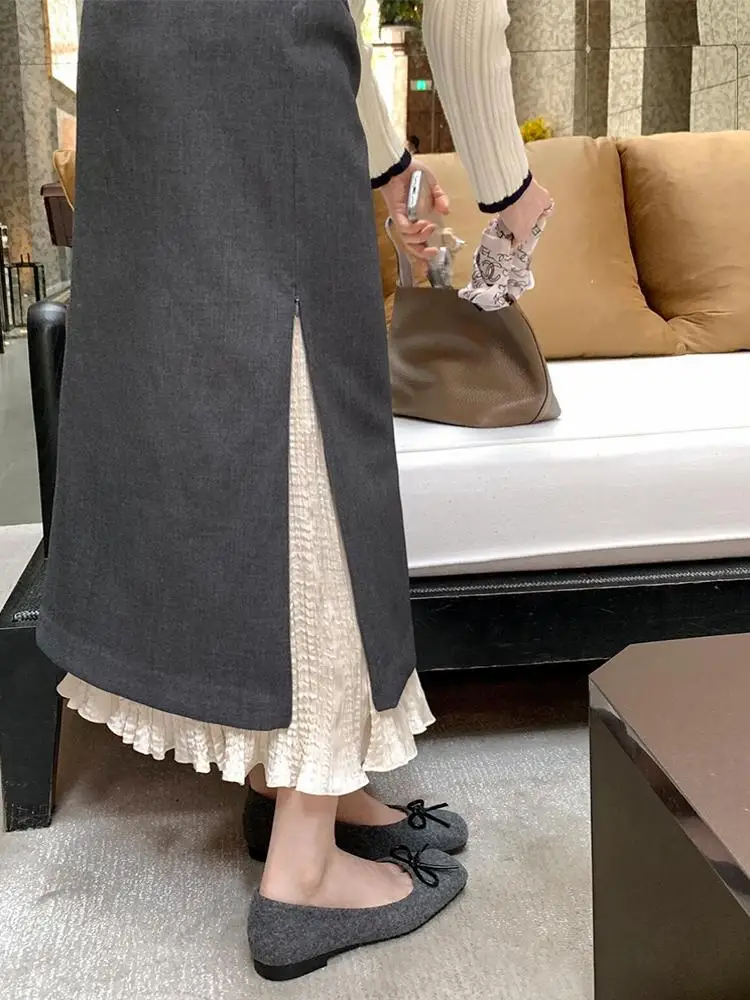 Elegant Grey Long Half-length Women's Skirt Spring Autumn Casual High Waist A-line Silhouette Other Fabric Other Process
Elegant Grey Long Half-length Women's Skirt Spring Autumn Casual High Waist A-line Silhouette Other Fabric Other Process