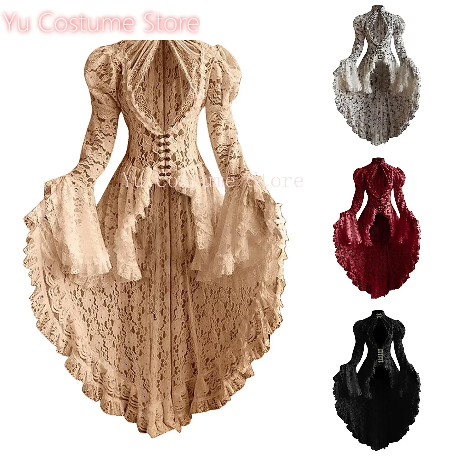Gothic Lolita Dress VintageLacePatchworkRuffle Hem Dress Punk Bell Sleeves See ThroughDresses Princess Court Costumes Yu Costume
Gothic Lolita Dress VintageLacePatchworkRuffle Hem Dress Punk Bell Sleeves See ThroughDresses Princess Court Costumes Yu Costume