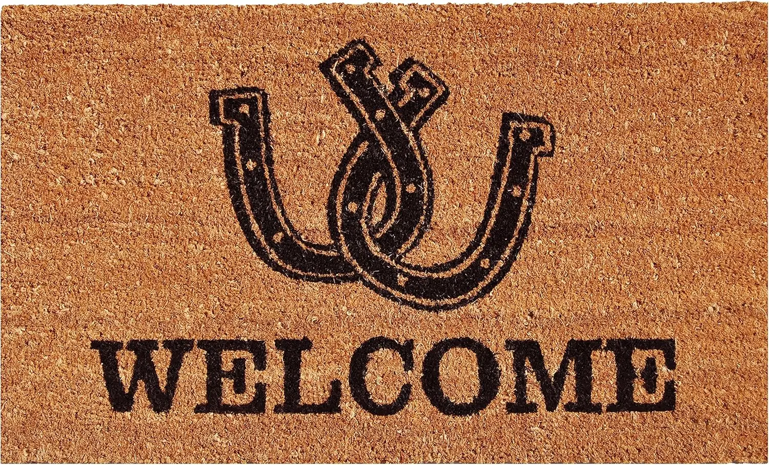 Horseshoe Welcome Doormat, 17x29 inches, Durable Coir, Non-Slip Vinyl Backing
Horseshoe Welcome Doormat, 17x29 inches, Durable Coir, Non-Slip Vinyl Backing
