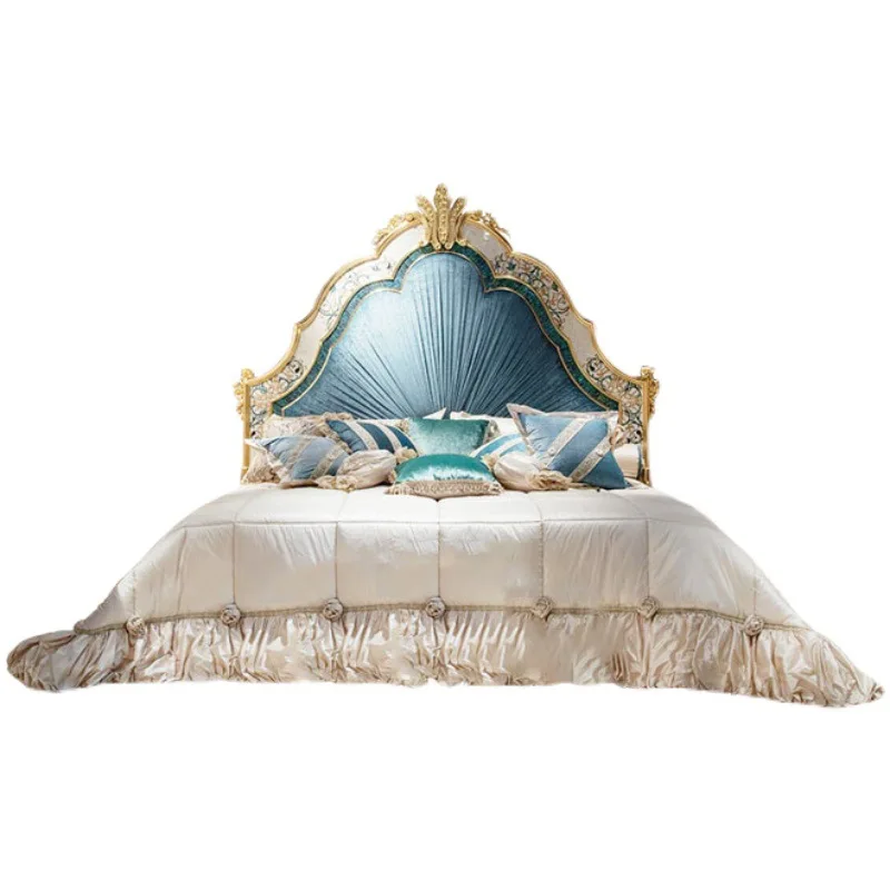 Court European style 1.8m bed French carved wedding bed fabric double wedding bed
Court European style 1.8m bed French carved wedding bed fabric double wedding bed