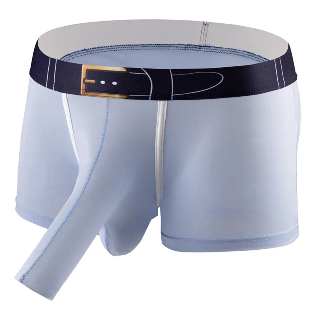 Mens Sexy Ice Silk Open Crotch Seamless Breathable Bulge Pouch Boxer Briefs Shorts Underwear Panties Casual Male Boxer Shorts
Mens Sexy Ice Silk Open Crotch Seamless Breathable Bulge Pouch Boxer Briefs Shorts Underwear Panties Casual Male Boxer Shorts