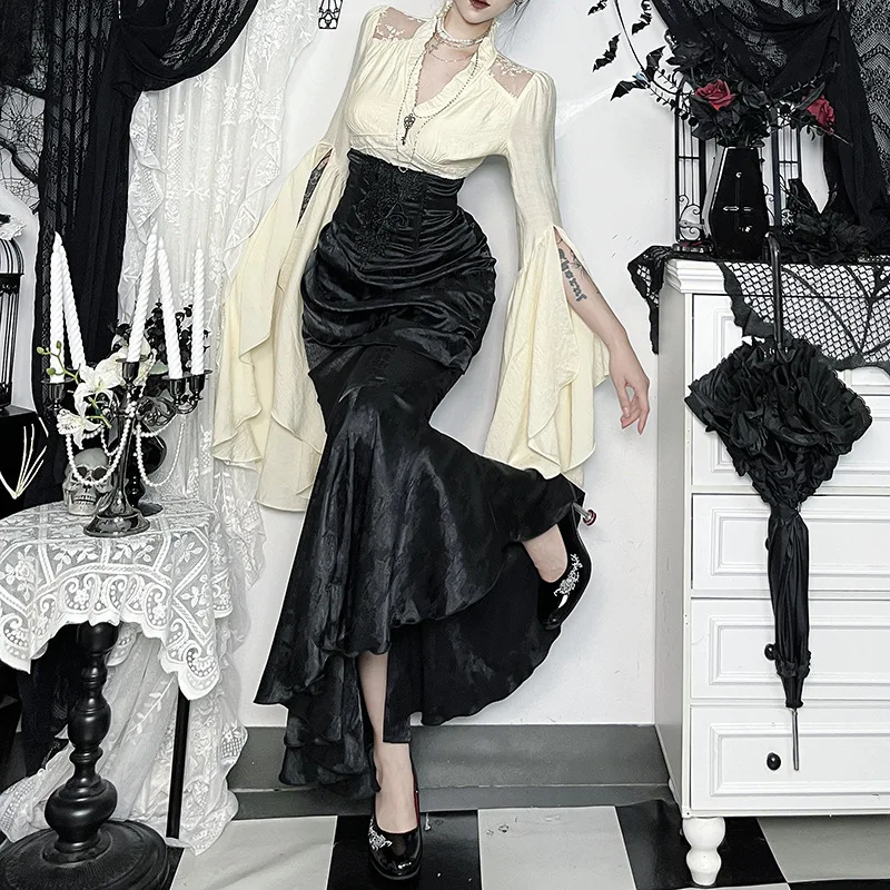 Gothic Witch loween k Lace irt Sve f Skirt Long Dr Women's High Waist Fi Tail Slim Fit Print Casual Cosplay
Gothic Witch loween k Lace irt Sve f Skirt Long Dr Women's High Waist Fi Tail Slim Fit Print Casual Cosplay