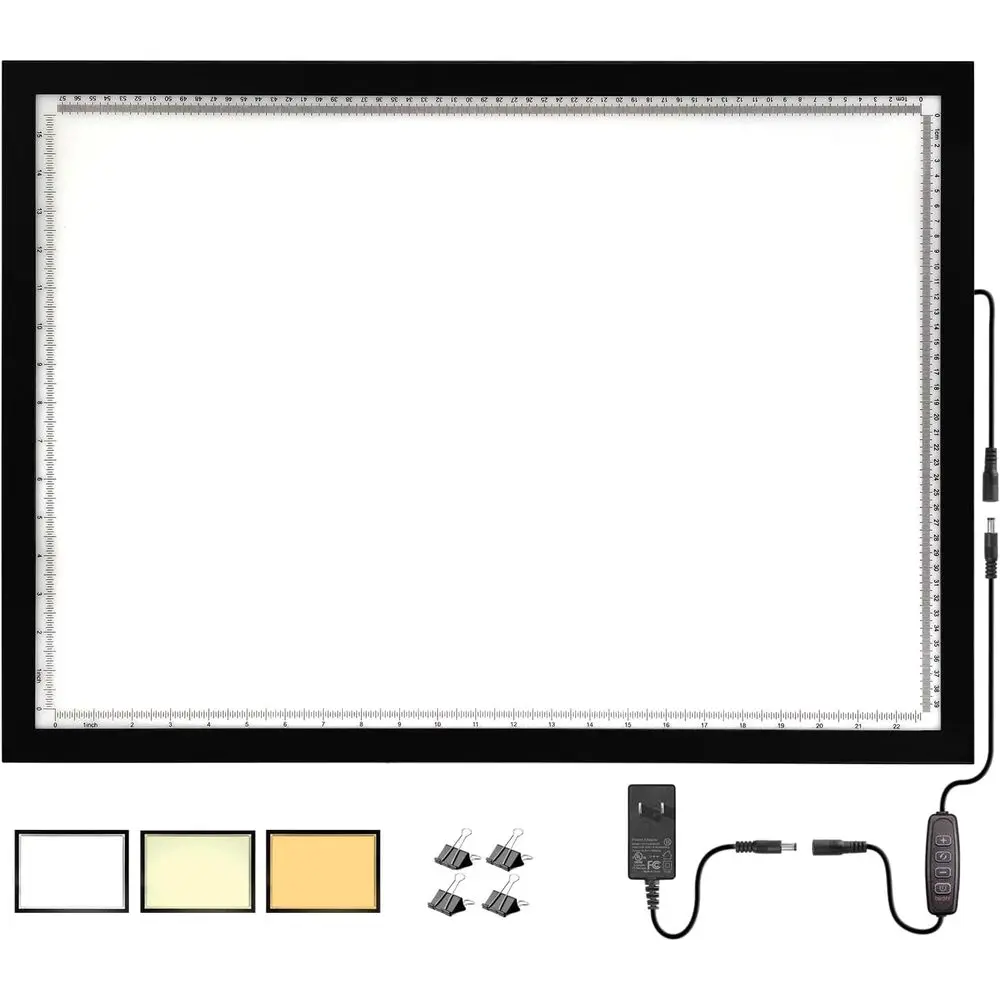 10,000 LUX Adjustable Brightness Light Pad, 3-Color LED Board with UL-Certified Adapter for Art, Tracing, and Sketching
10,000 LUX Adjustable Brightness Light Pad, 3-Color LED Board with UL-Certified Adapter for Art, Tracing, and Sketching