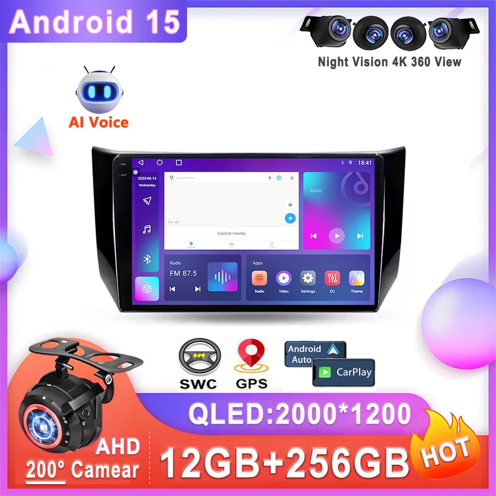 Car Android 15 Auto Radio For Nissan Sentra B17 2012 - 2017 Multimedia Player Stereo Head Unit No 2din DVD QLED Screen 2K 5G BT
Car Android 15 Auto Radio For Nissan Sentra B17 2012 - 2017 Multimedia Player Stereo Head Unit No 2din DVD QLED Screen 2K 5G BT
