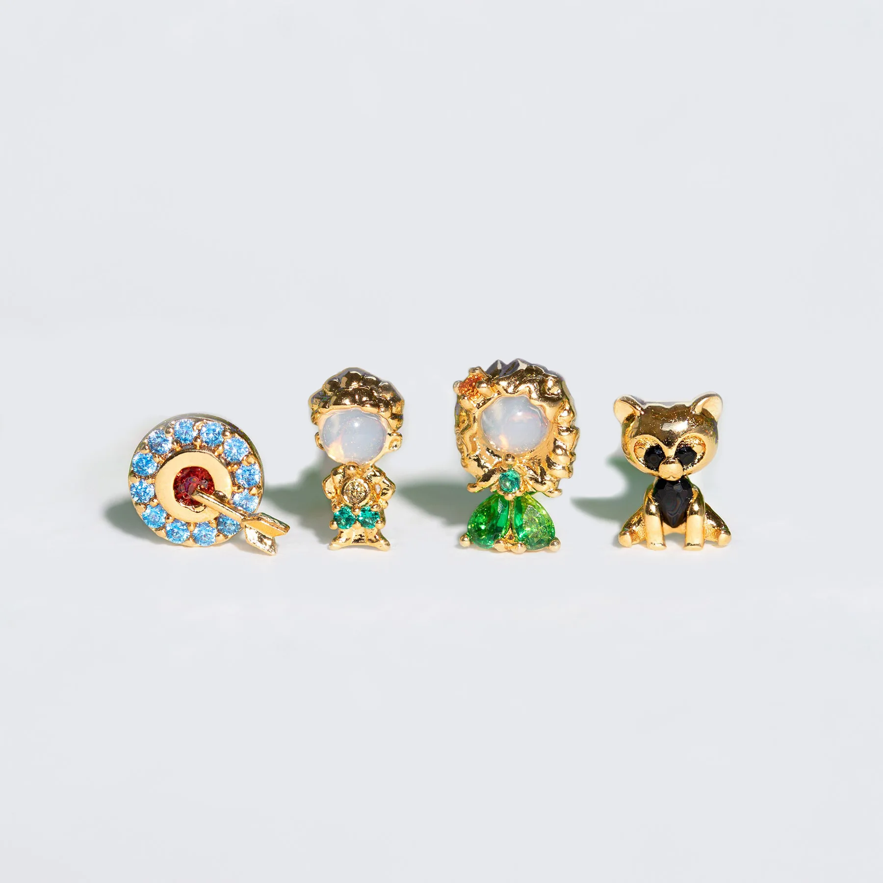 925 Silver Needles 4Pcs Colorful Crystal Real Gold Plated Micro Cute Cartoon Stud Earrings For Women Girl's Jewelry Party Gift
925 Silver Needles 4Pcs Colorful Crystal Real Gold Plated Micro Cute Cartoon Stud Earrings For Women Girl's Jewelry Party Gift