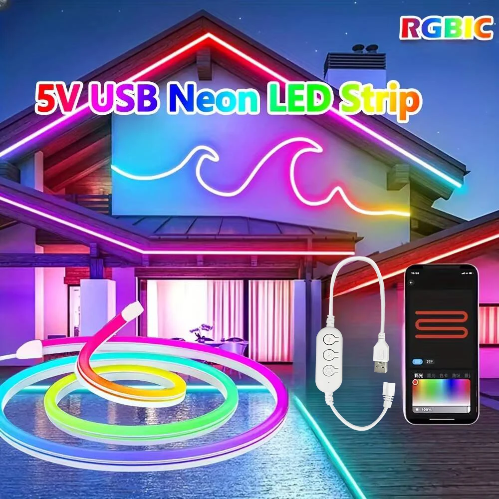 DC5V Rgbic Rgb Led Neon Strip Lights Usb Neon Rope Band With Music Lighting Diy Dreamcolor Chasing Ribbon Tape For Home Decor
DC5V Rgbic Rgb Led Neon Strip Lights Usb Neon Rope Band With Music Lighting Diy Dreamcolor Chasing Ribbon Tape For Home Decor