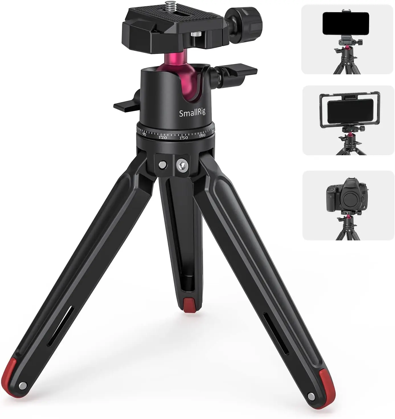 Обновленный мини-штатив для камер, DSLR-камер, телефонов и GoPro с поворотом на 360° ° Шаровая головка и быстросъемная пластина типа Arca
Обновленный мини-штатив для камер, DSLR-камер, телефонов и GoPro с поворотом на 360° ° Шаровая головка и быстросъемная пластина типа Arca